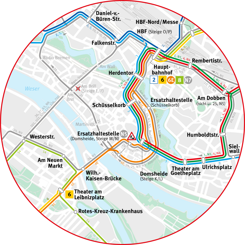 Umleitungen am 20. Juli